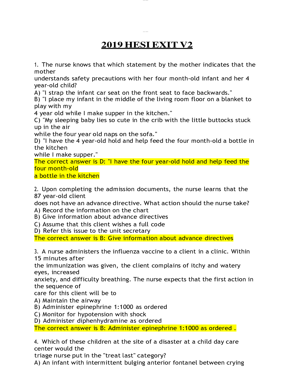 Preview of 2019 HESI EXIT V2